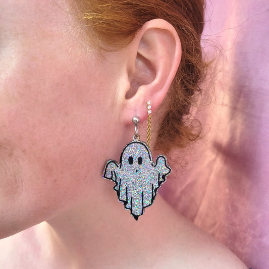 Sparkling Glitter Ghost Earrings