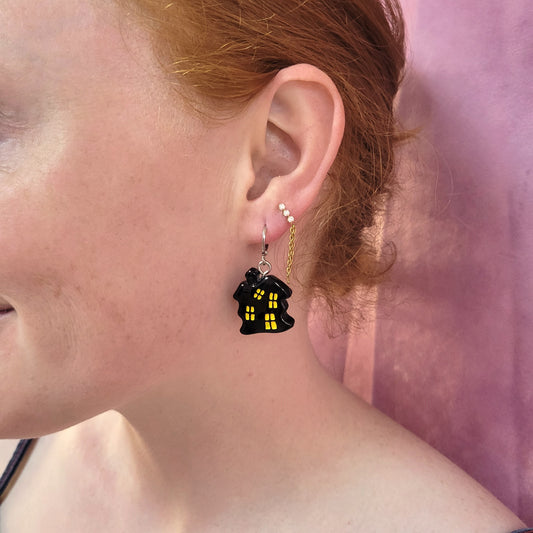 Spooky House Charm Earring