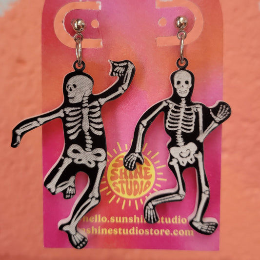 Dancing Bones - Skeleton Earrings