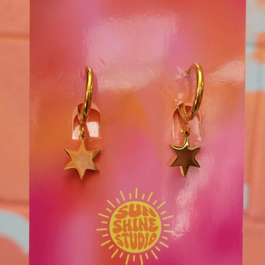 Where You Lead, I Will Follow - Titanium Star Earrings