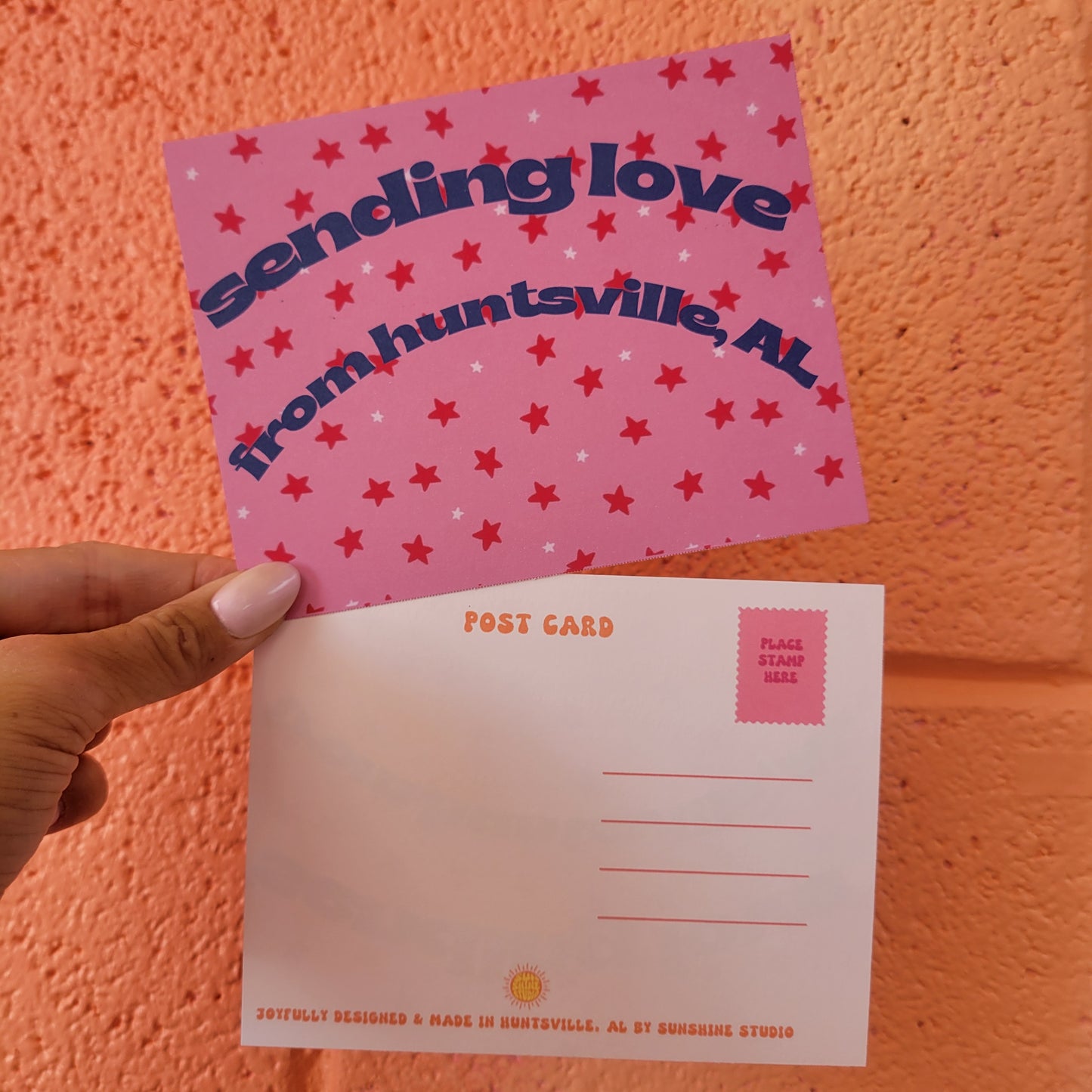 "Sending Love From Huntsville, AL" - Single Postcard