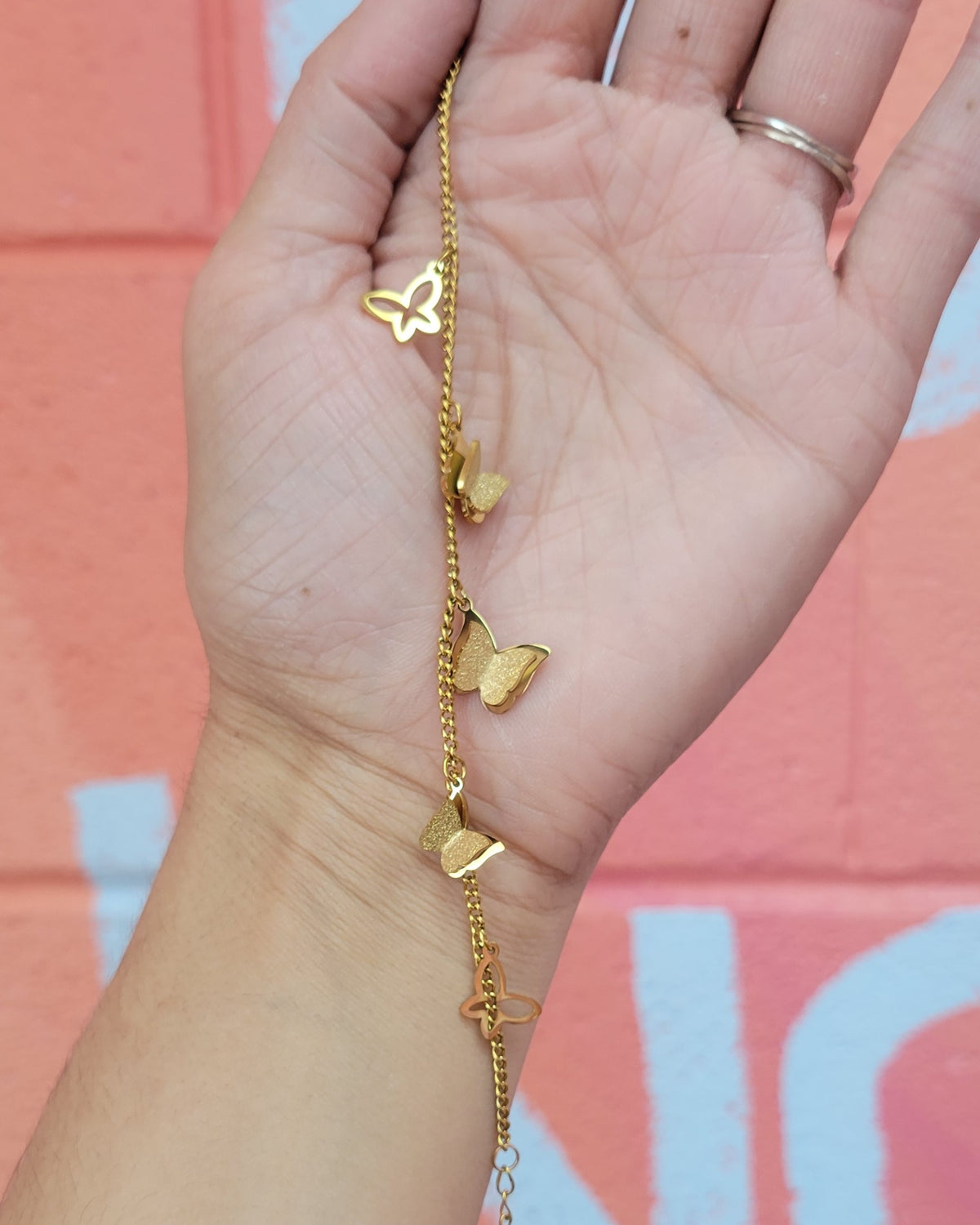 Delicate Butterflies Titanium Bracelet