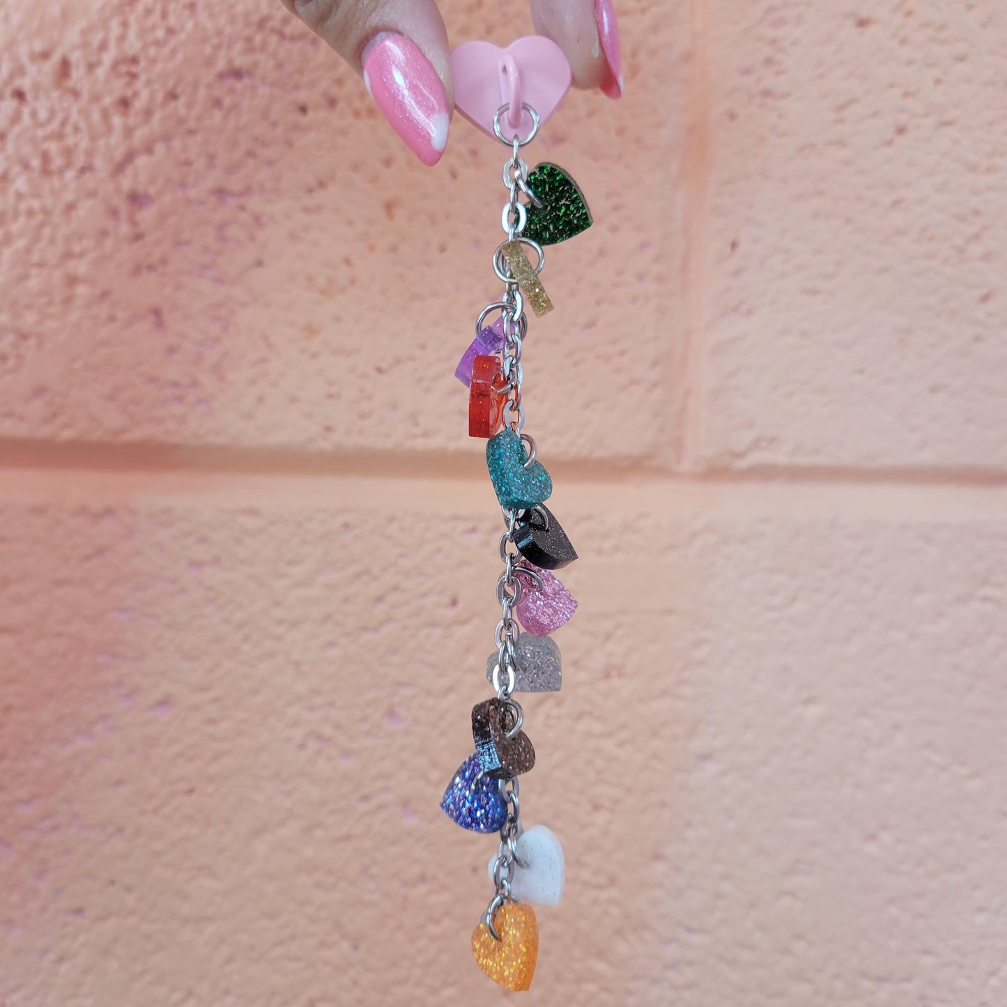 12 Eras Glittering Hearts Adhesive Charm Chain