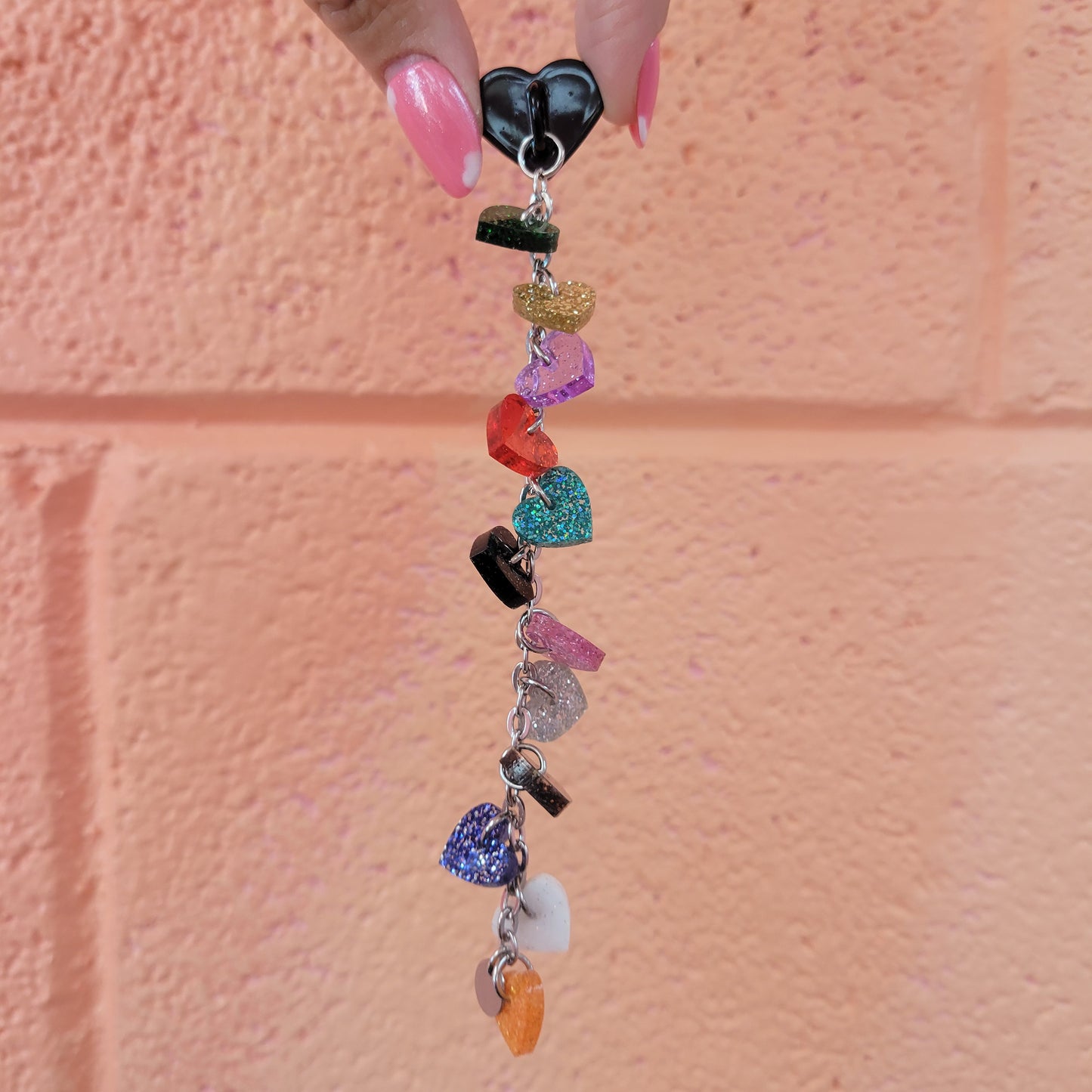 12 Eras Glittering Hearts Adhesive Charm Chain