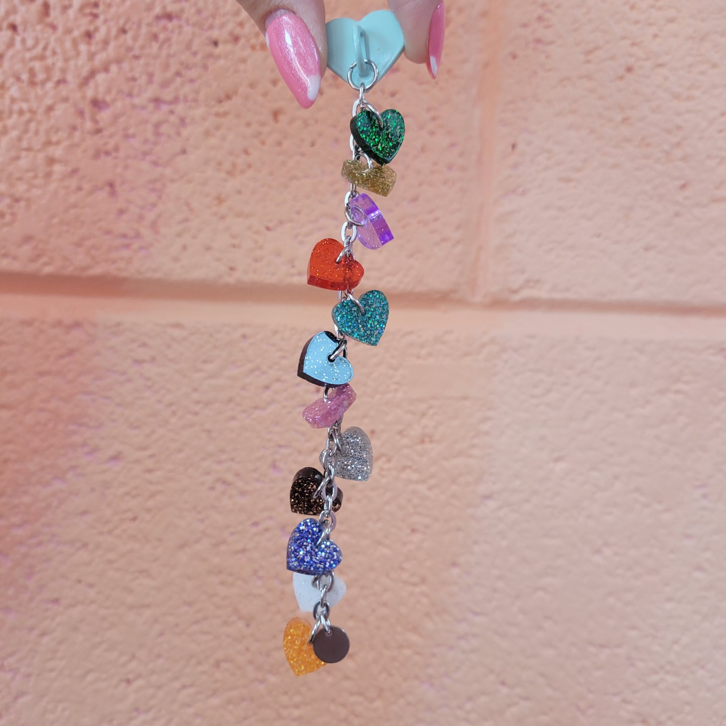 12 Eras Glittering Hearts Adhesive Charm Chain