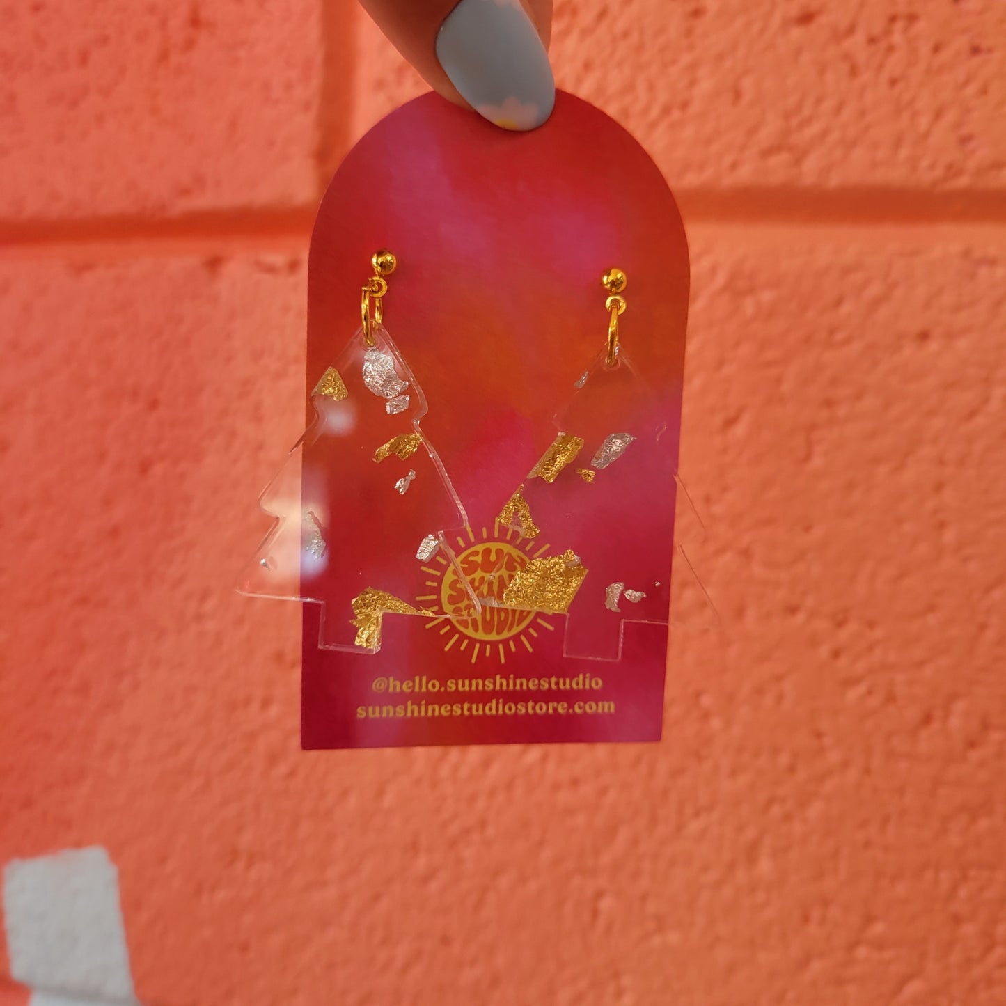 Silver and Gold Christmas Tree Earrings