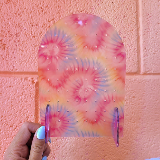 Tye-Dye Rainbow Earring Display