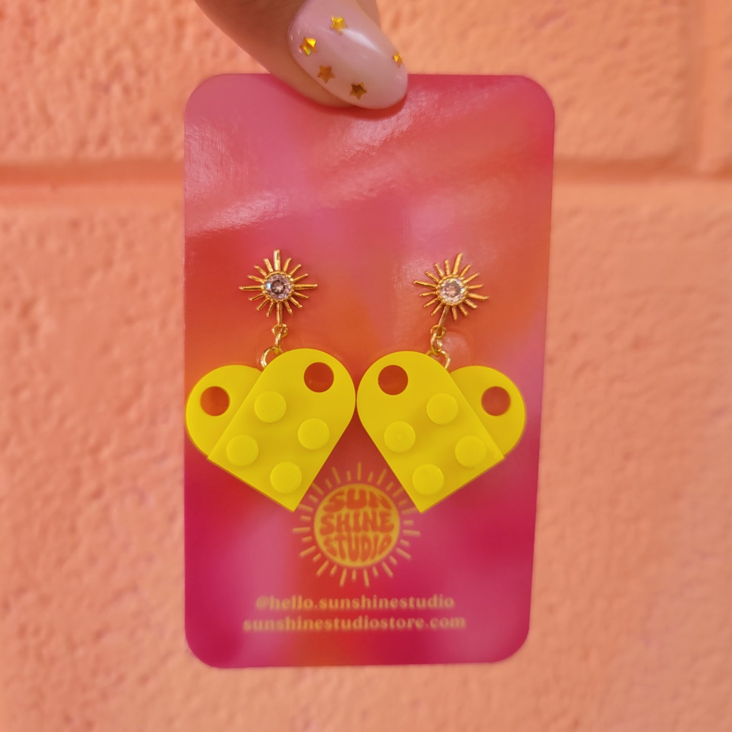 Can't Lego of You - Lego Heart Earrings