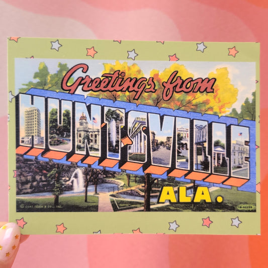 "Greetings from Huntsville, ALA." Post Card