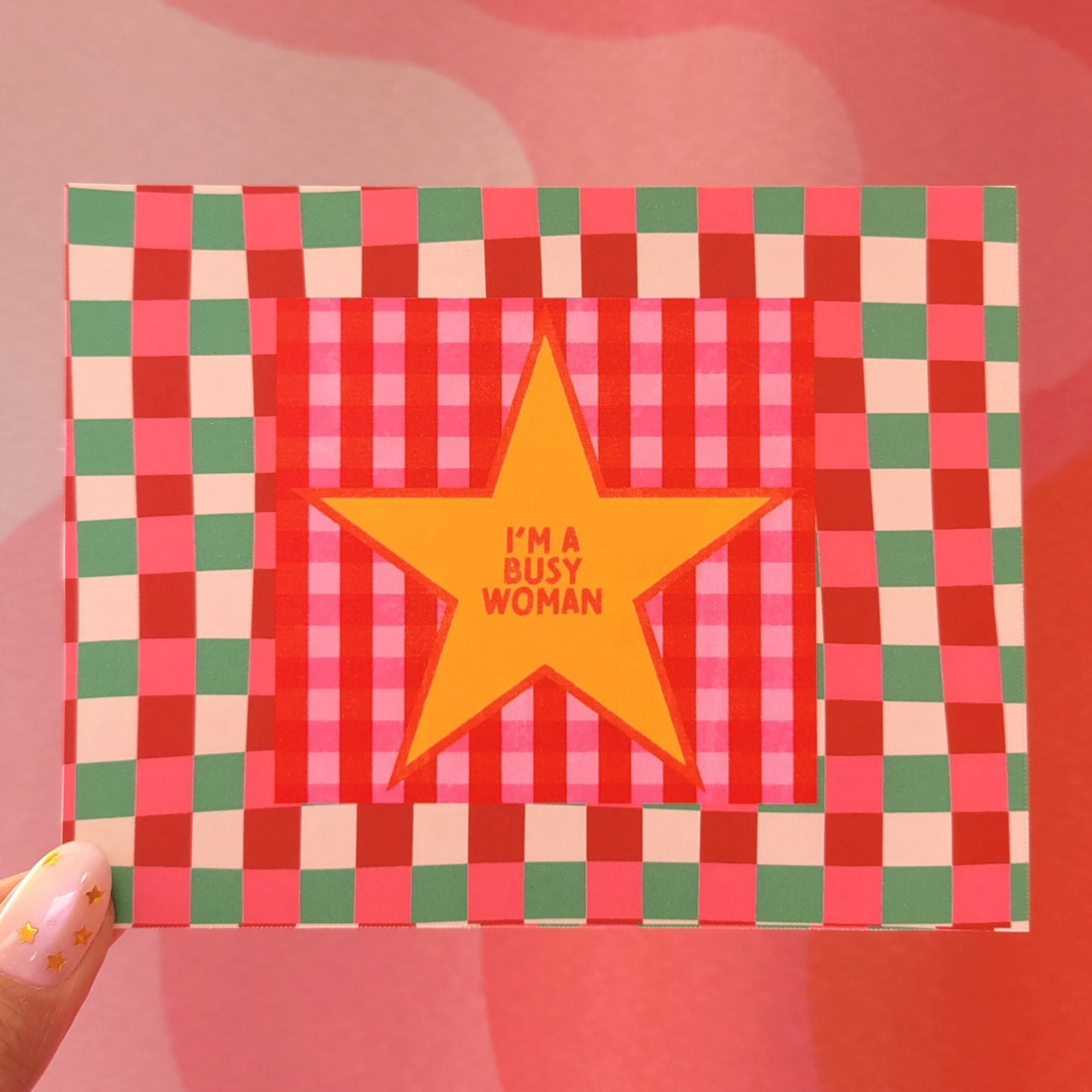 "I'm a busy woman" Post Card