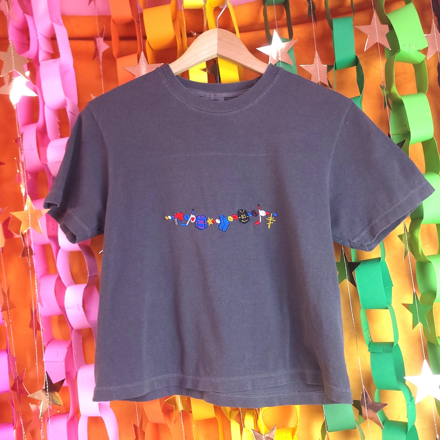 Friendship Bracelet Heated Rivalry Embroidered Top