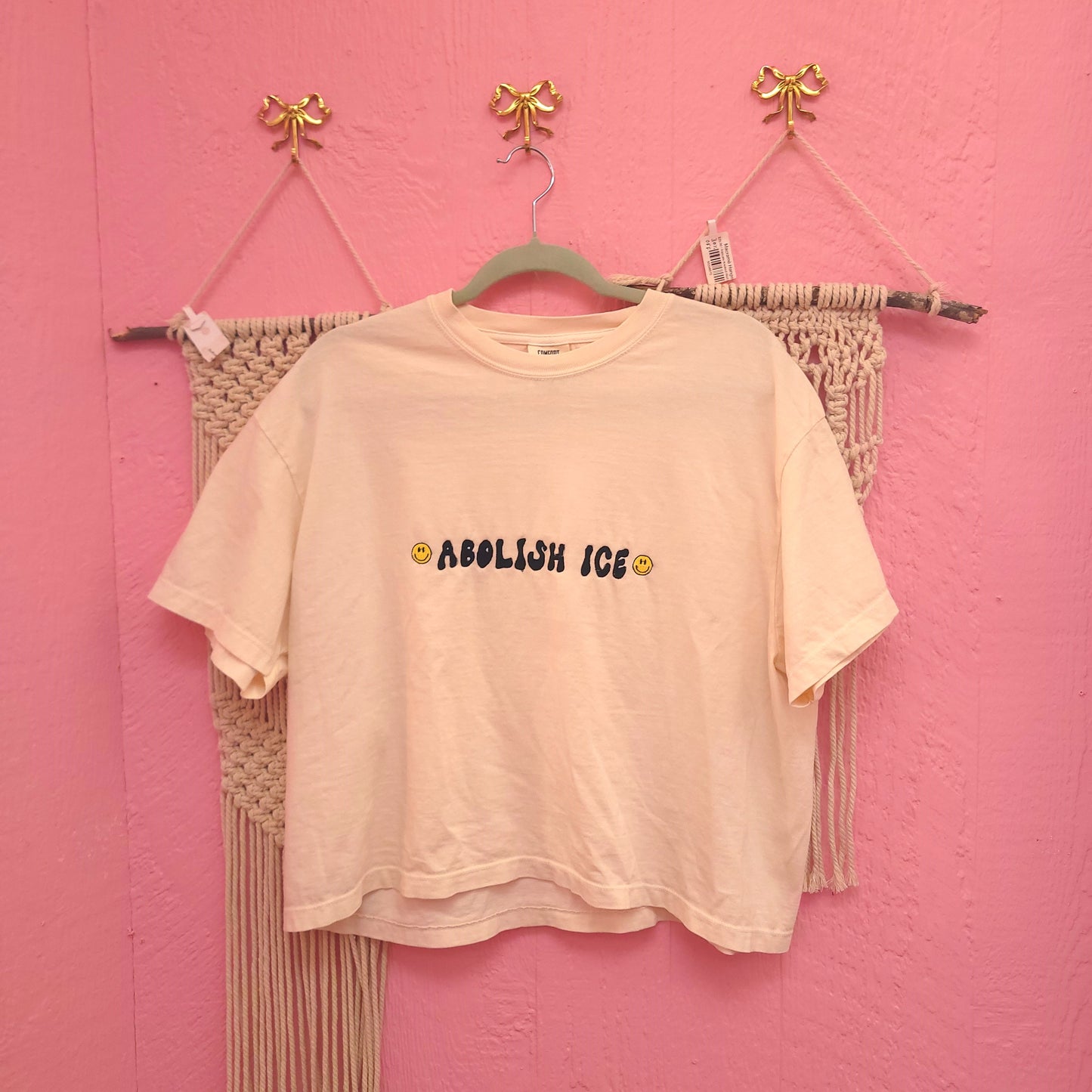 "Abolish Ice" Embroidered Top