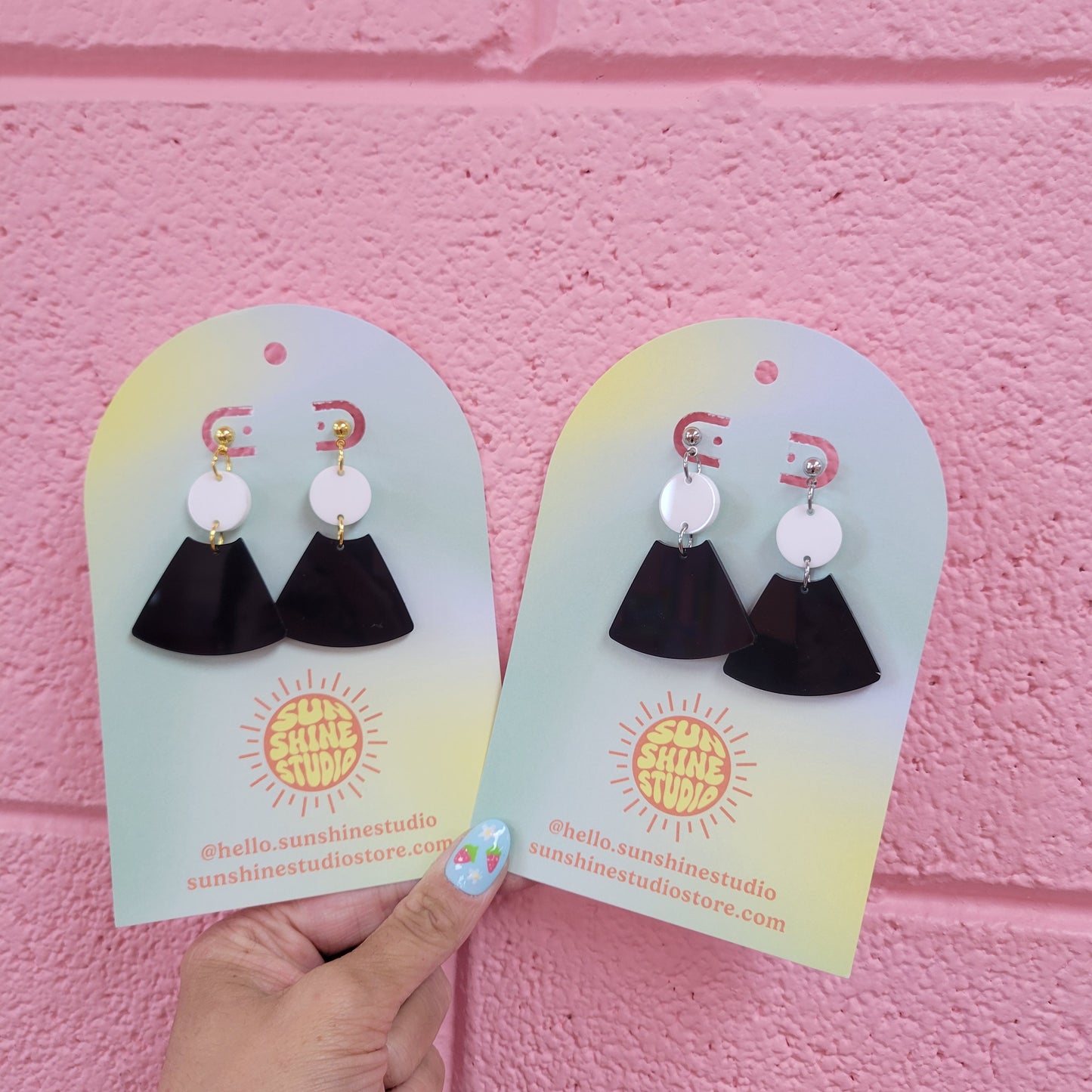 Black and White Retro Chic Earrings