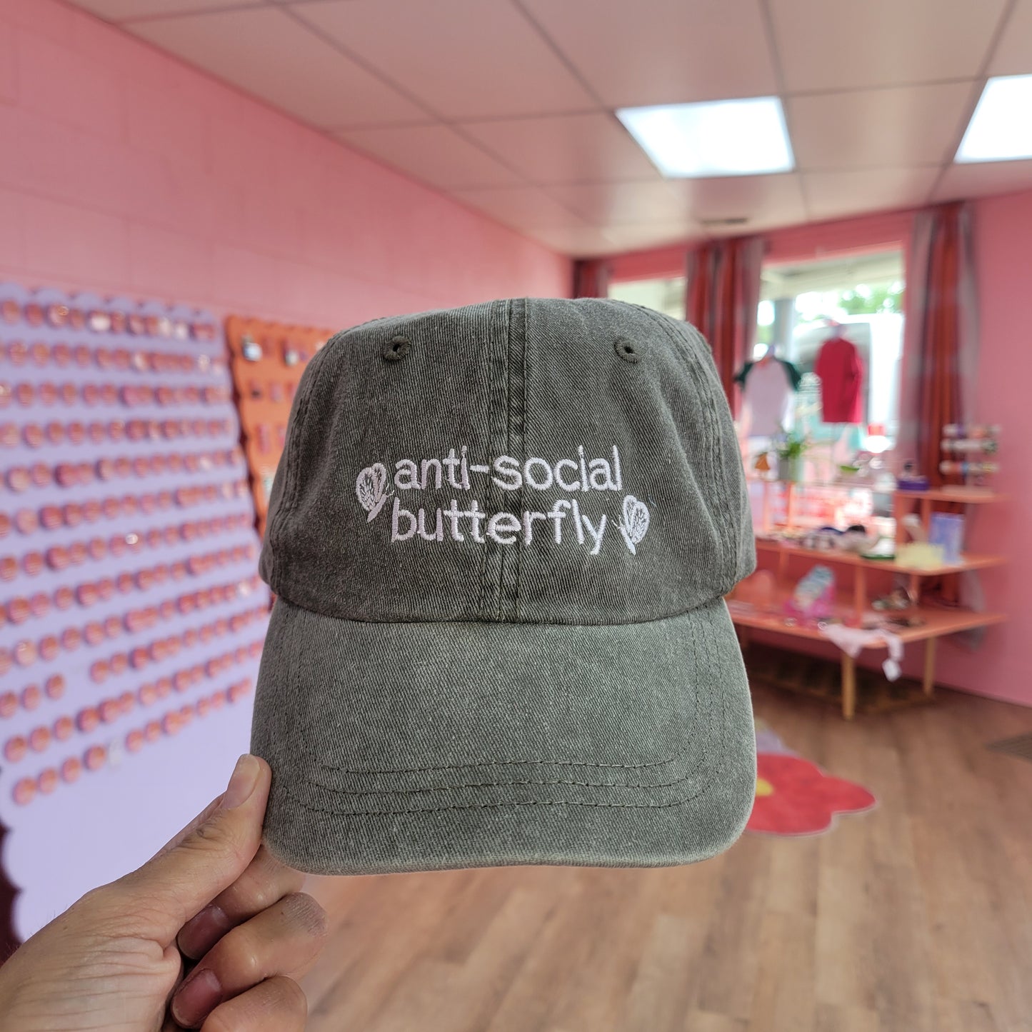 "Anti-Social Butterfly" Embroidered Hat