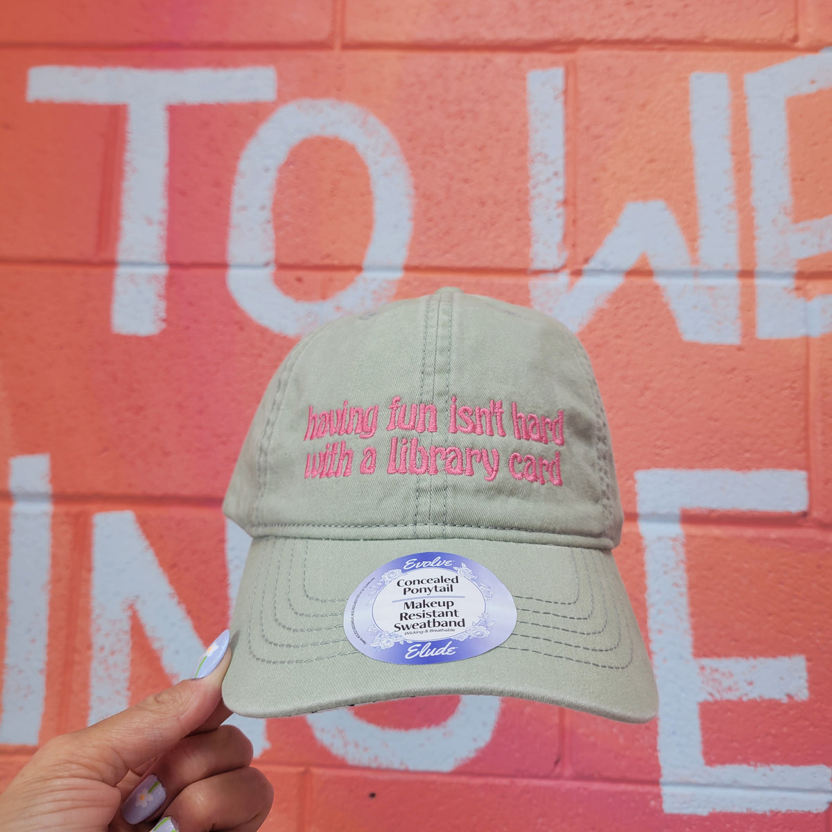 "Having Fun Isn't Hard with a Library Card" Embroidered Hat