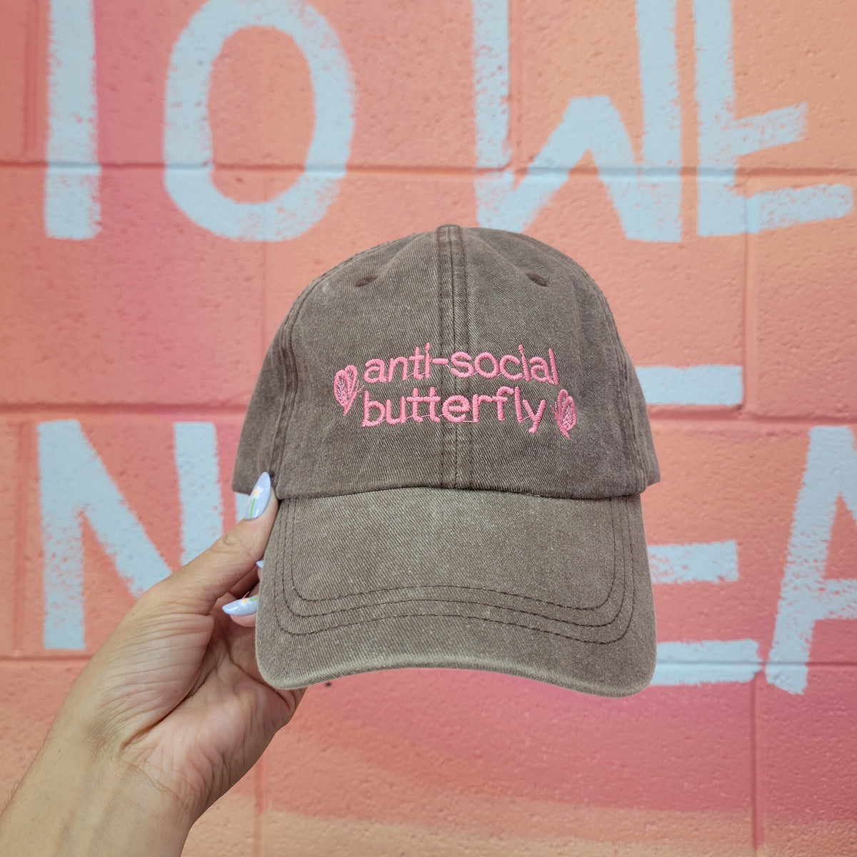 "Anti-Social Butterfly" Embroidered Hat