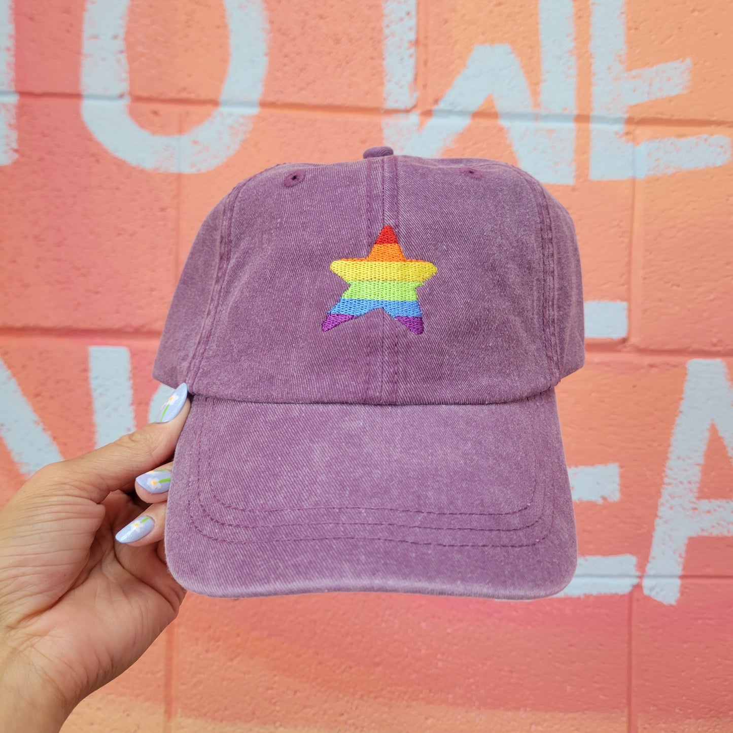 Rainbow Star Pride Embroidered Pride Hat