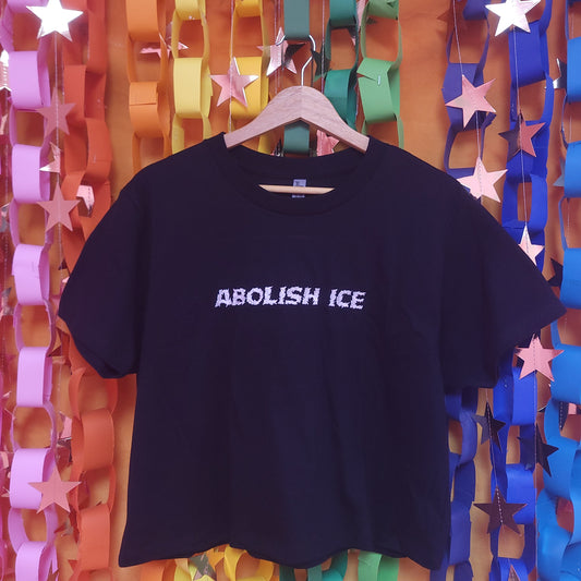Fiery "Abolish ICE" Embroidered Top