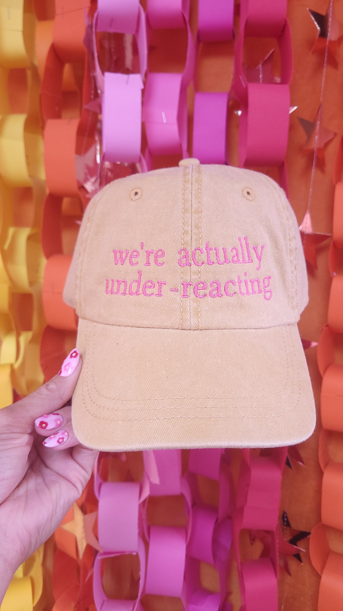 "we're actually under-reacting" Embroidered Hat