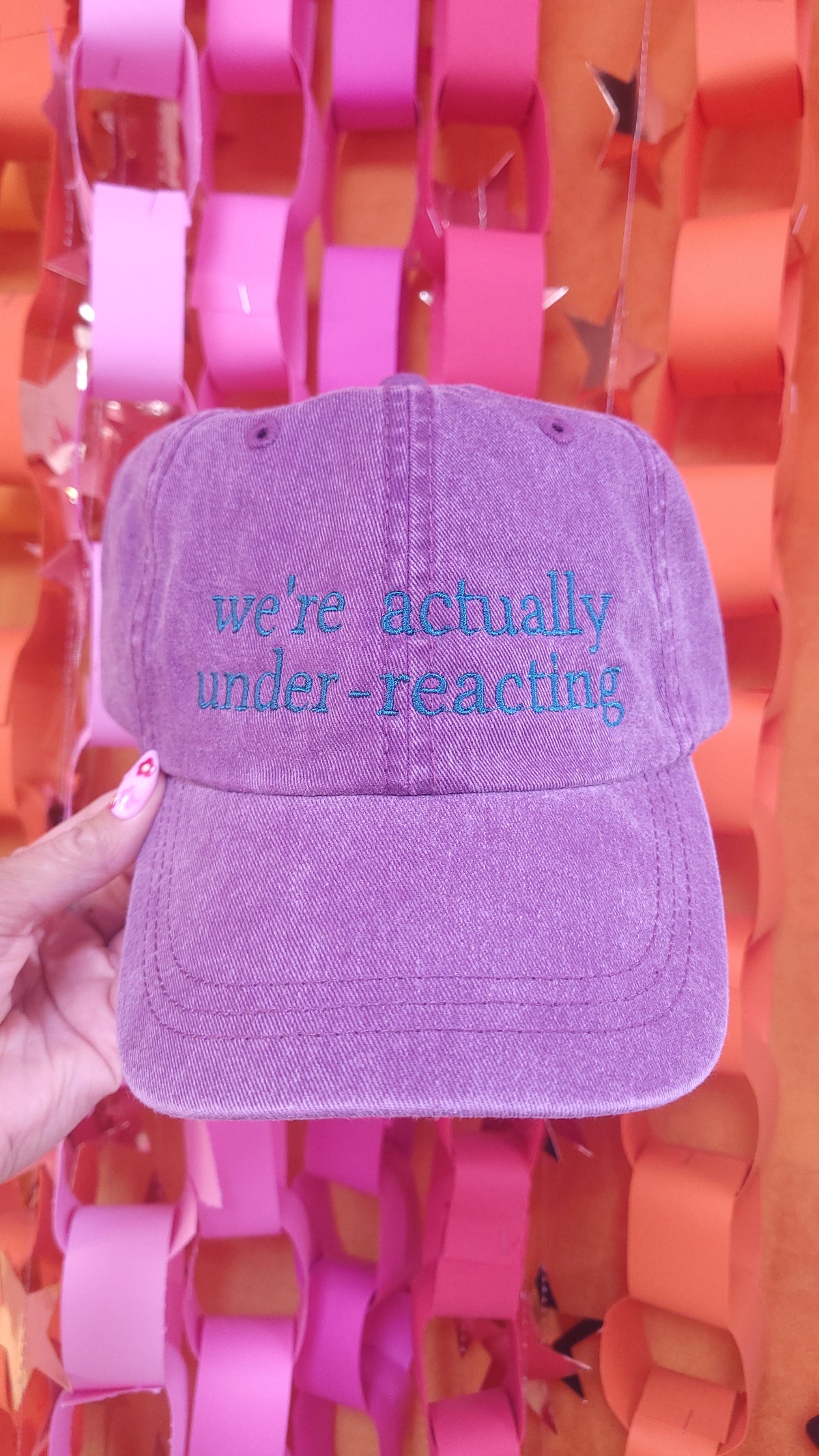 "we're actually under-reacting" Embroidered Hat