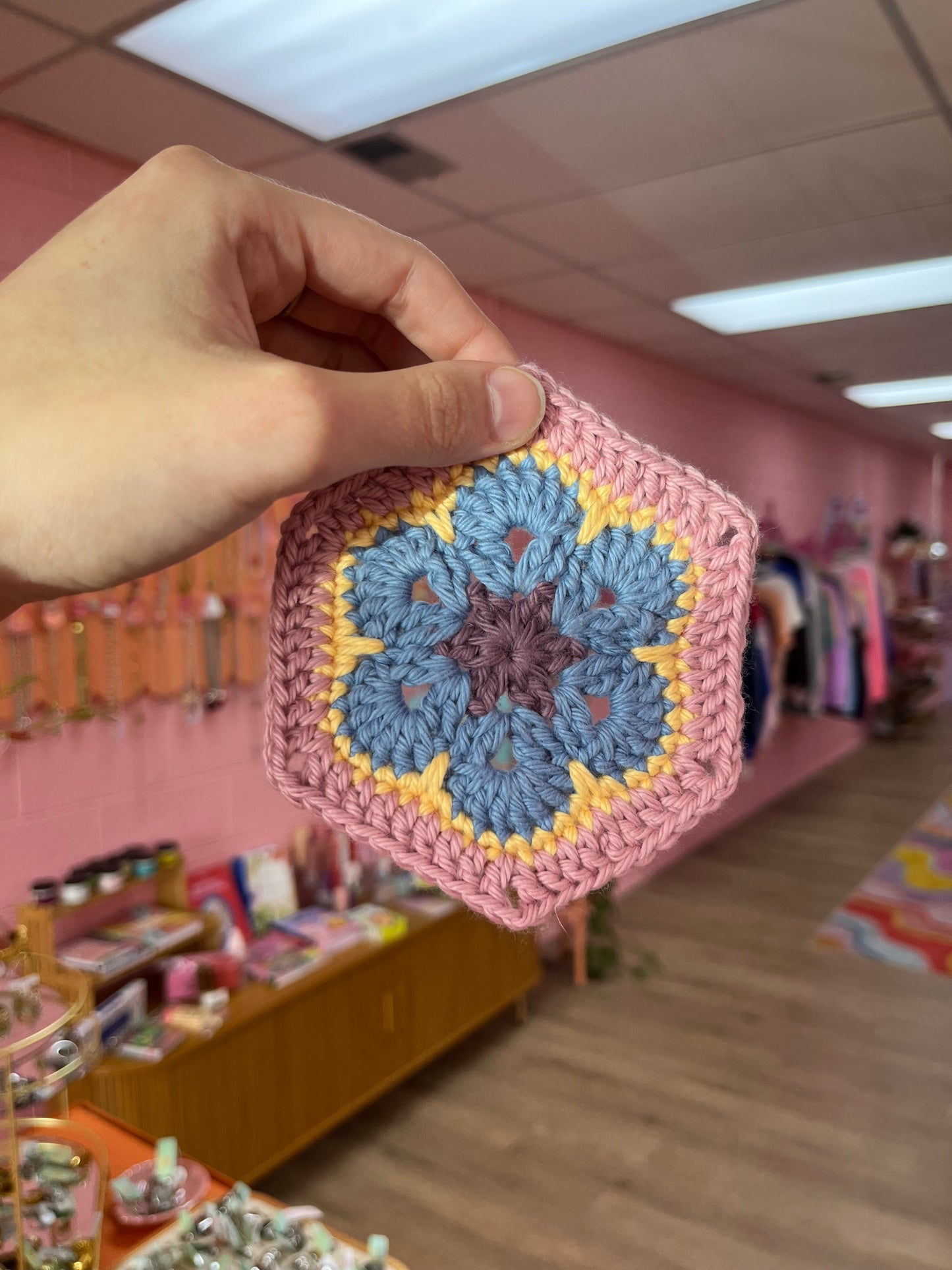 Crochet Hexagon Flower Coaster