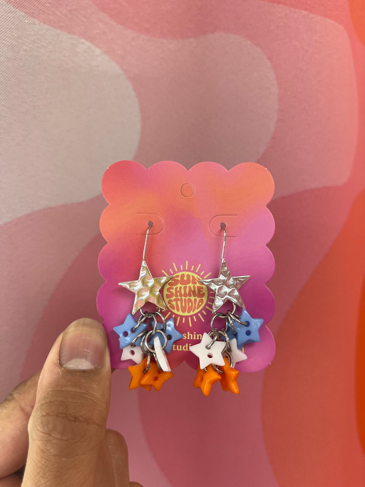 Bright and Fun Button Dangle Earrings