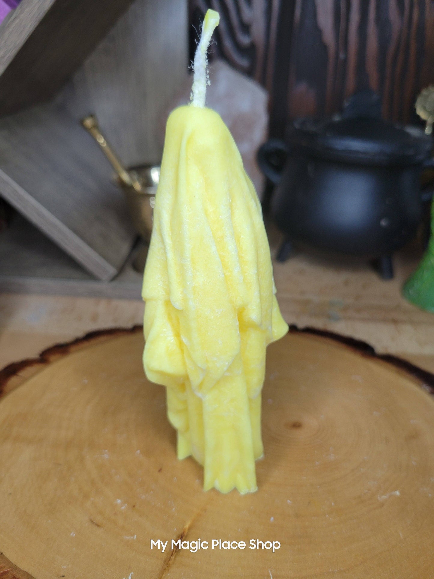 Ghost Handmade Candle , Palm wax Candle , Halloween Candle , white Ghost candle: Orange