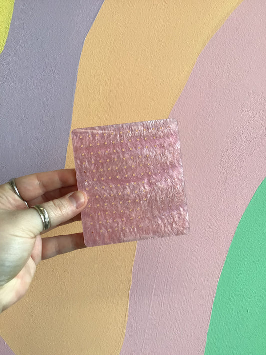 Baby Pink Shimmer Travel Earring Holder