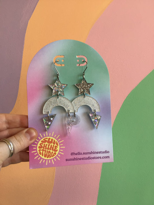 Silver Sparkle Earrings