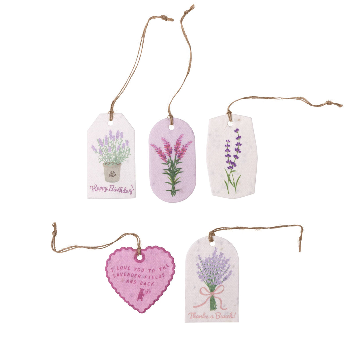 Plantable Seed Gift Tags - Vintage Seed Design, 5 Gift Tags: Strawberries