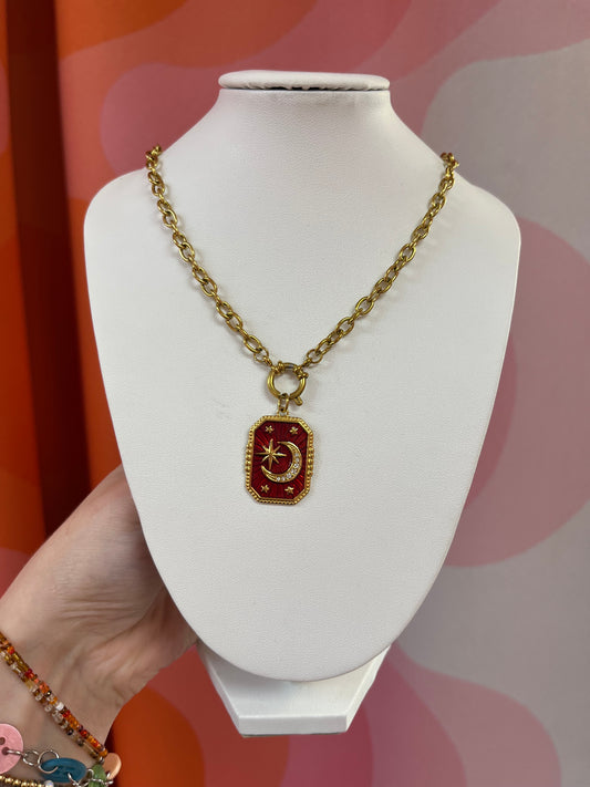 Red Moon Titanium Necklace