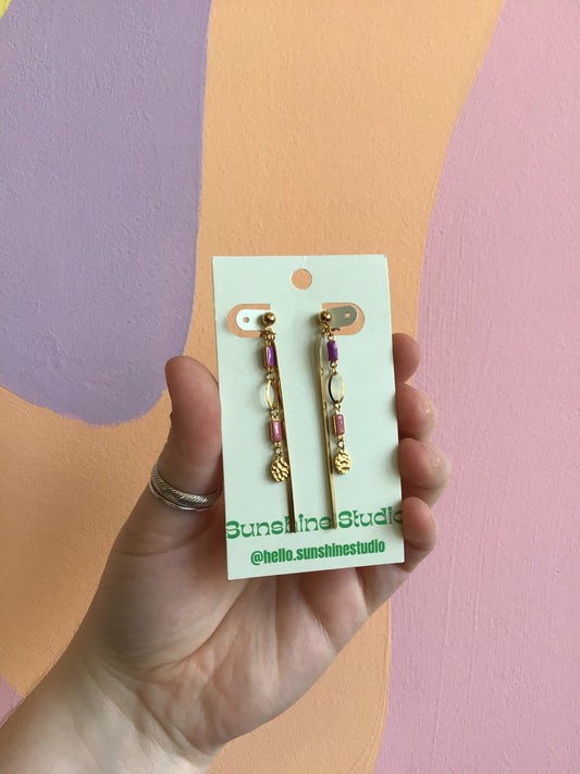 Dainty Blushing Titanium Dangles
