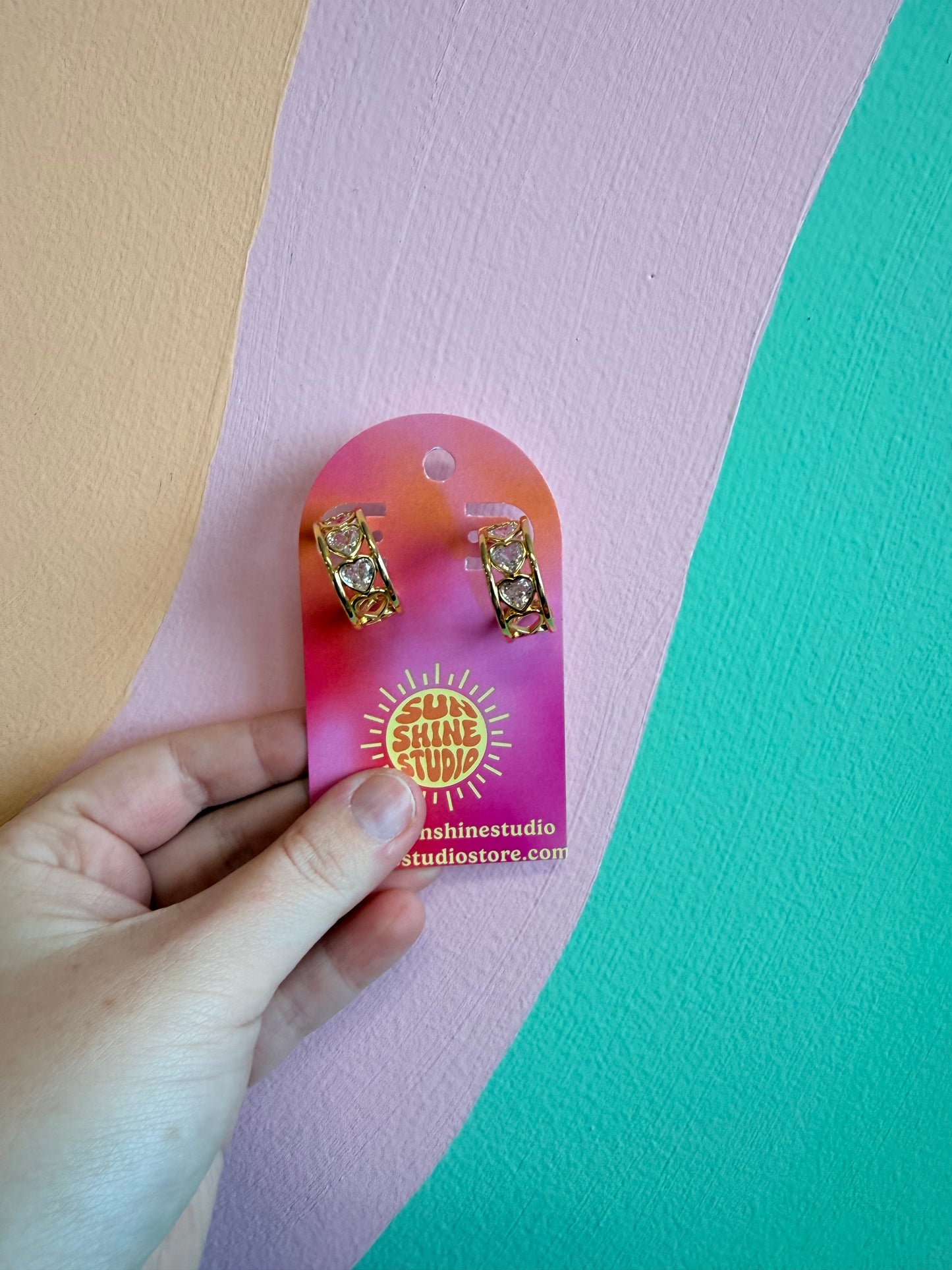 Spread Love Heart Hoops