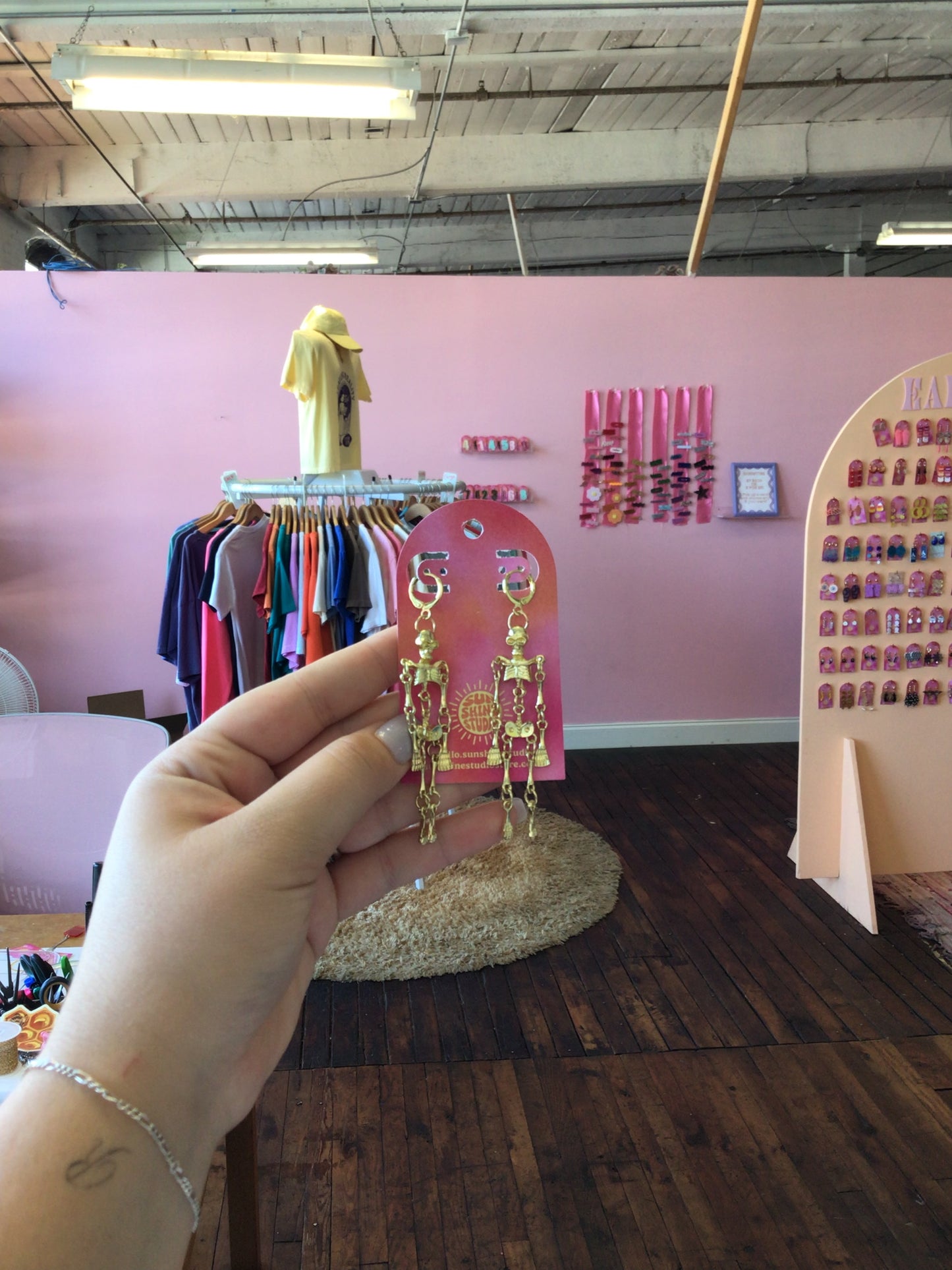 Gold Skeleton Earring