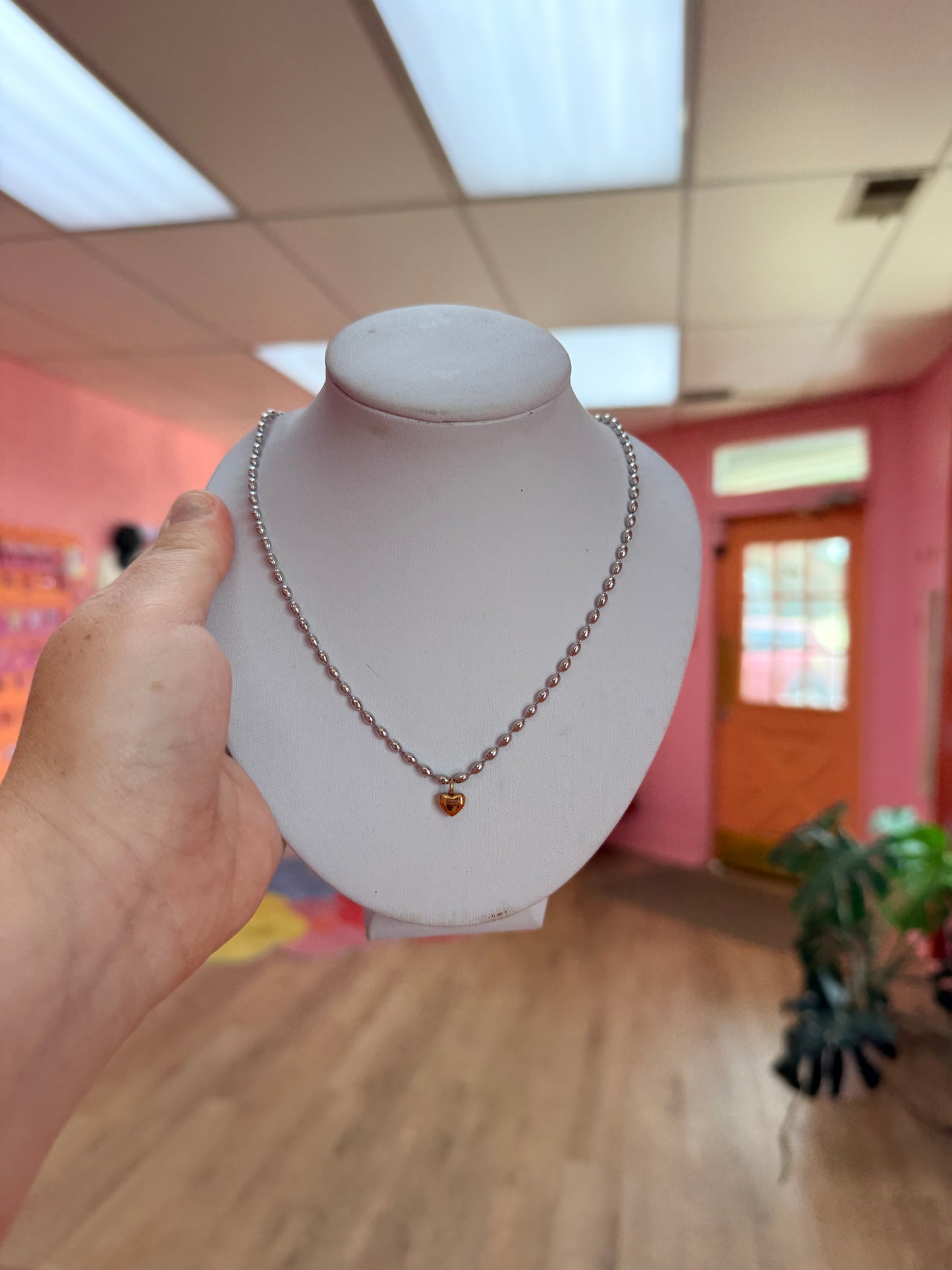 Tiny Bubble Heart Necklace