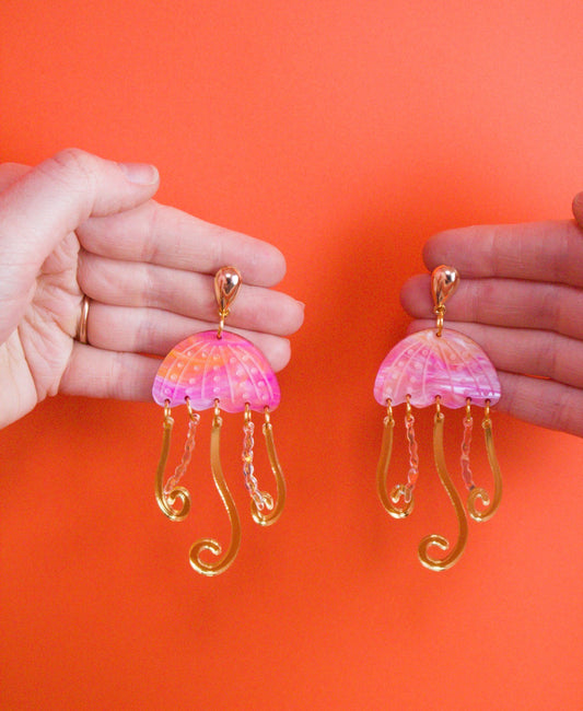 Funky Jellyfish Acrylic Earrings