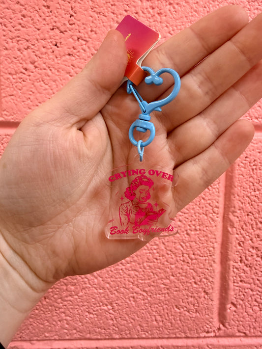 Colorful “Crying Over Book Boyfriends” Keychain