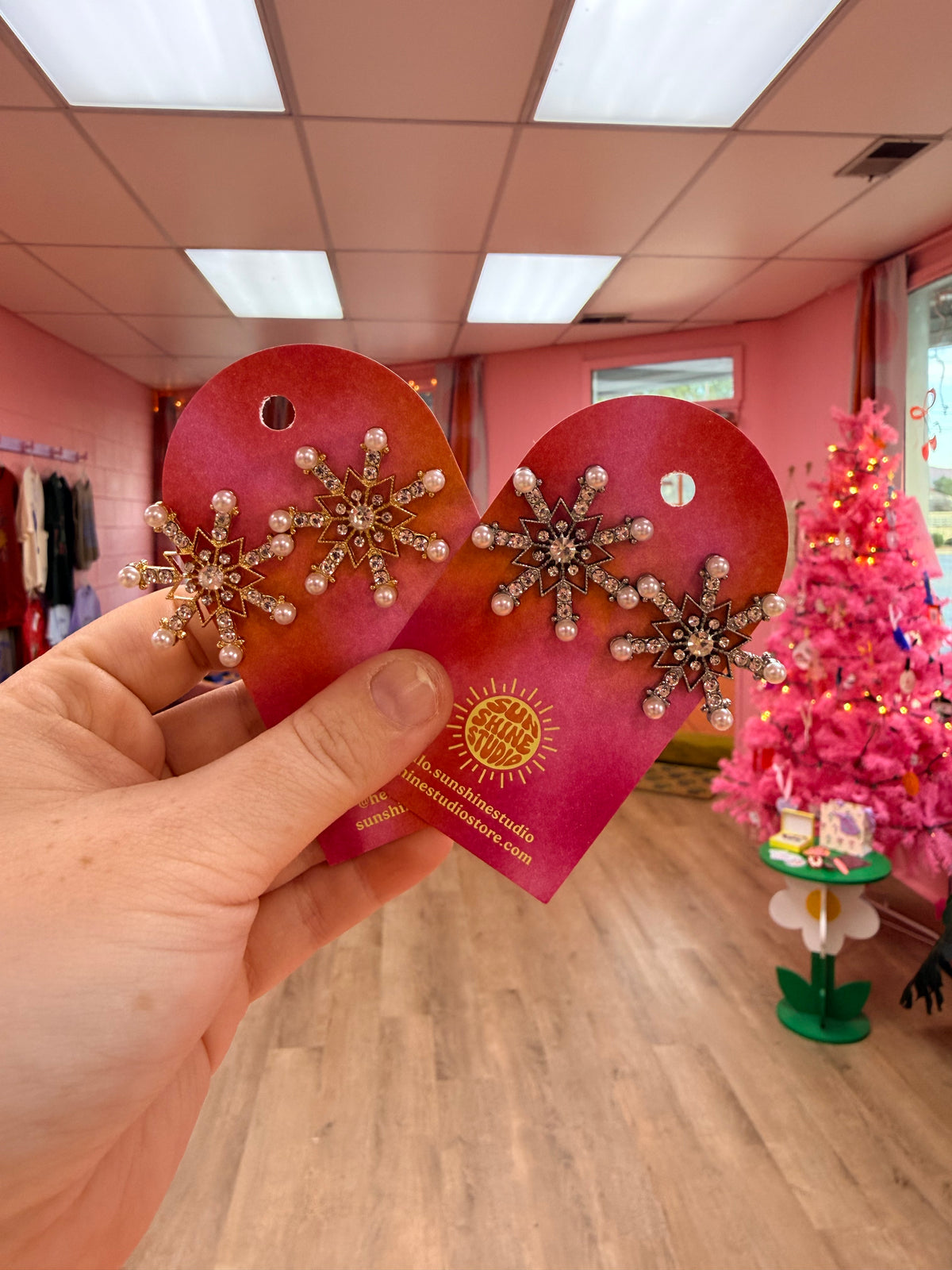 Sparkle Statement Snowflake Earrings