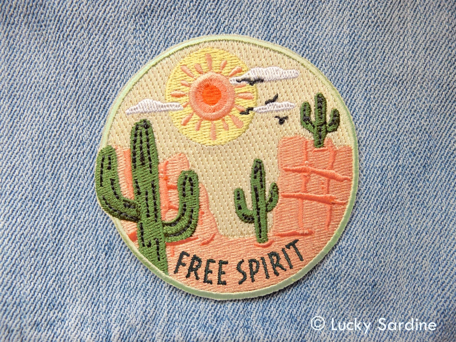 "Free Spirit" Desert Scene Embroidered Patch