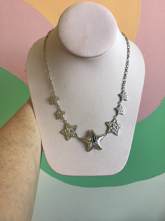 Textured Star Titanium Necklace