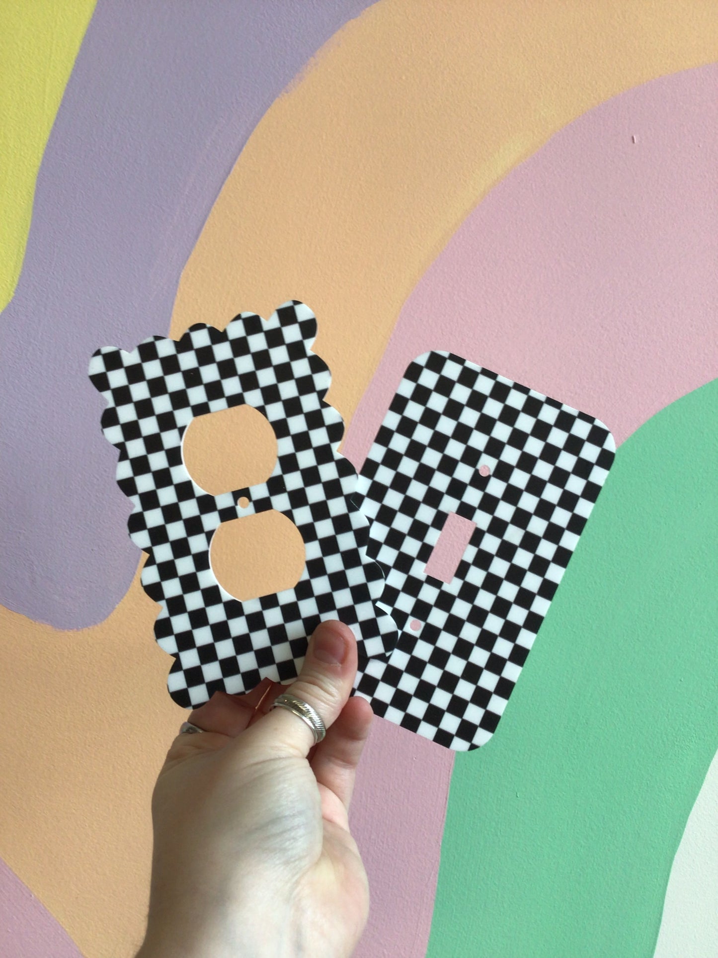 B&W Check Outlet Covers