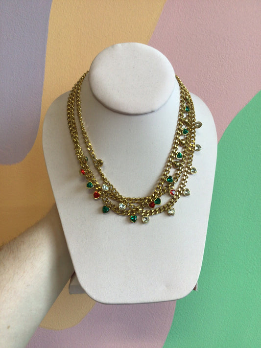 Titanium Gem Heart Chain