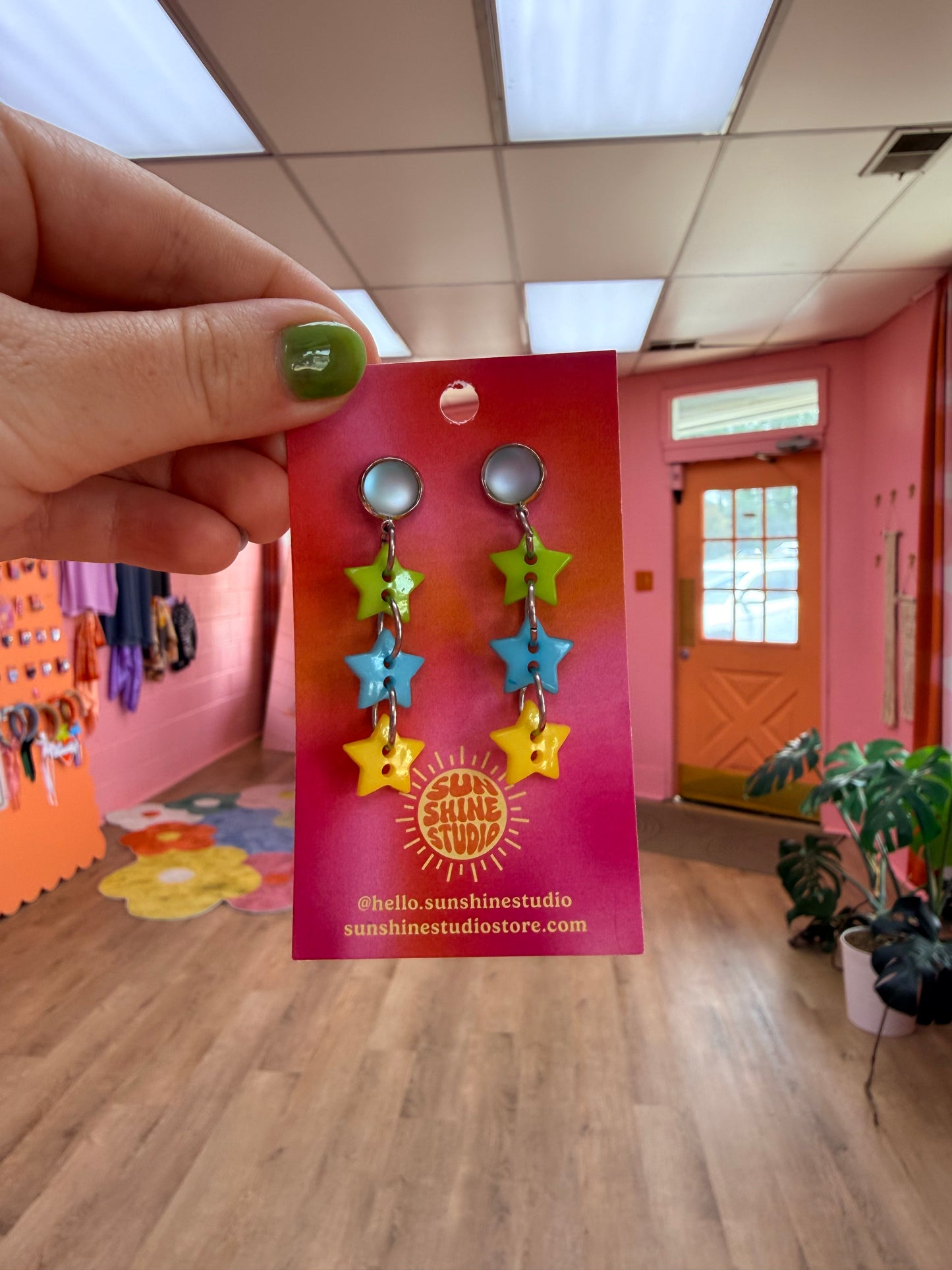 Bright and Fun Button Dangle Earrings