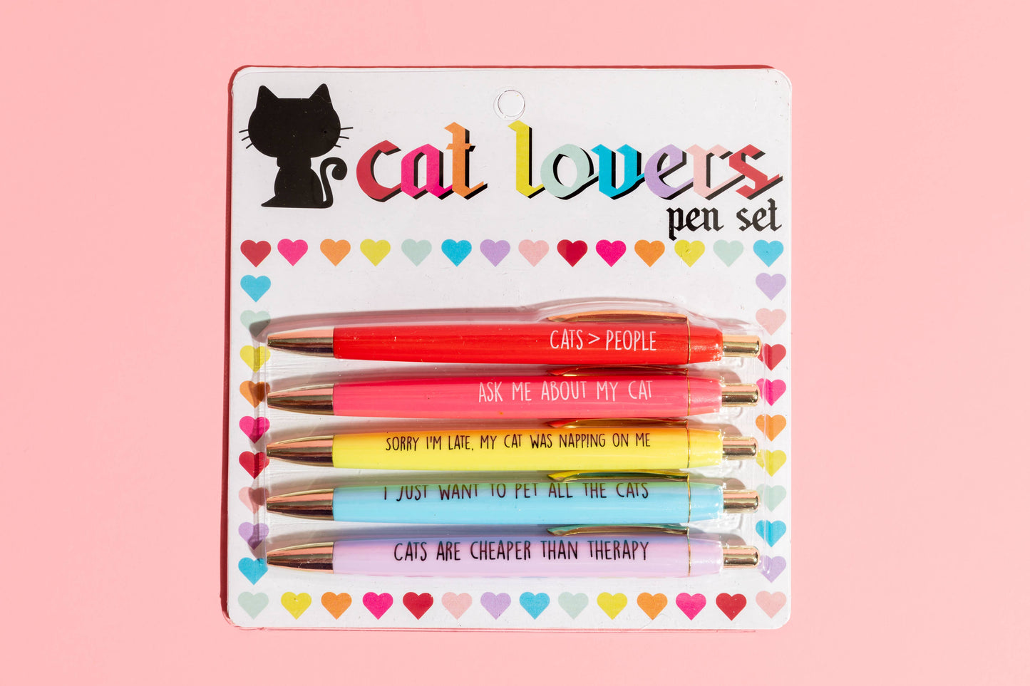 Cat Lovers Pen Set (funny gifts, pens, spring, stationery)