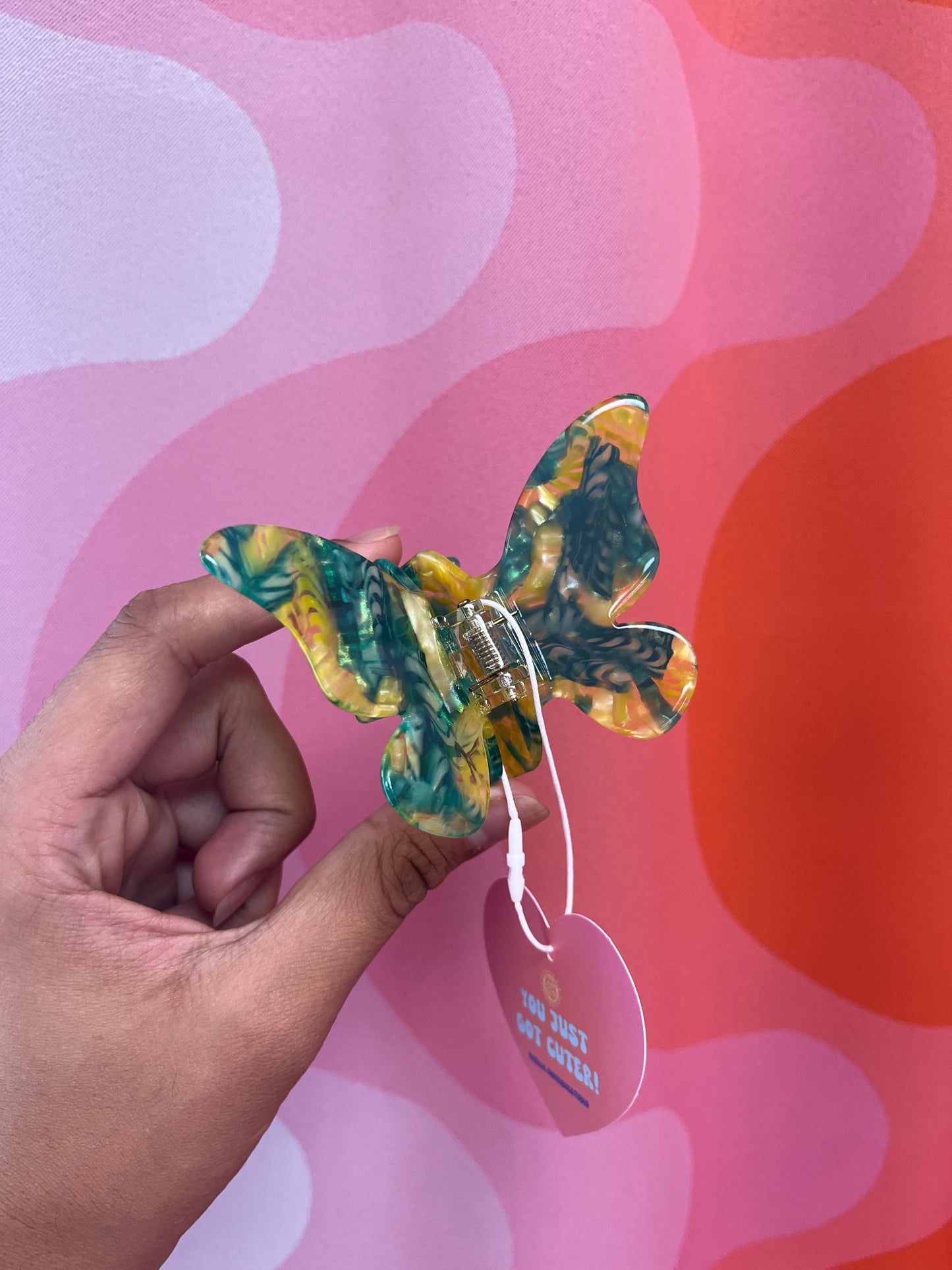 Simple Marble Butterfly Hair Claw