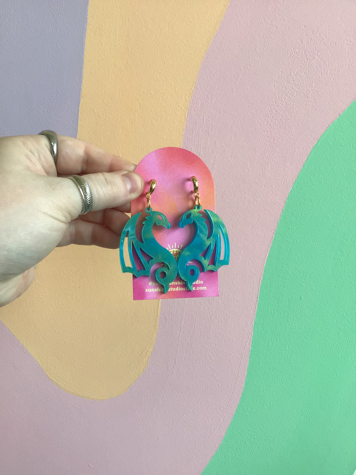 Flying Dragon Acrylic Earrings