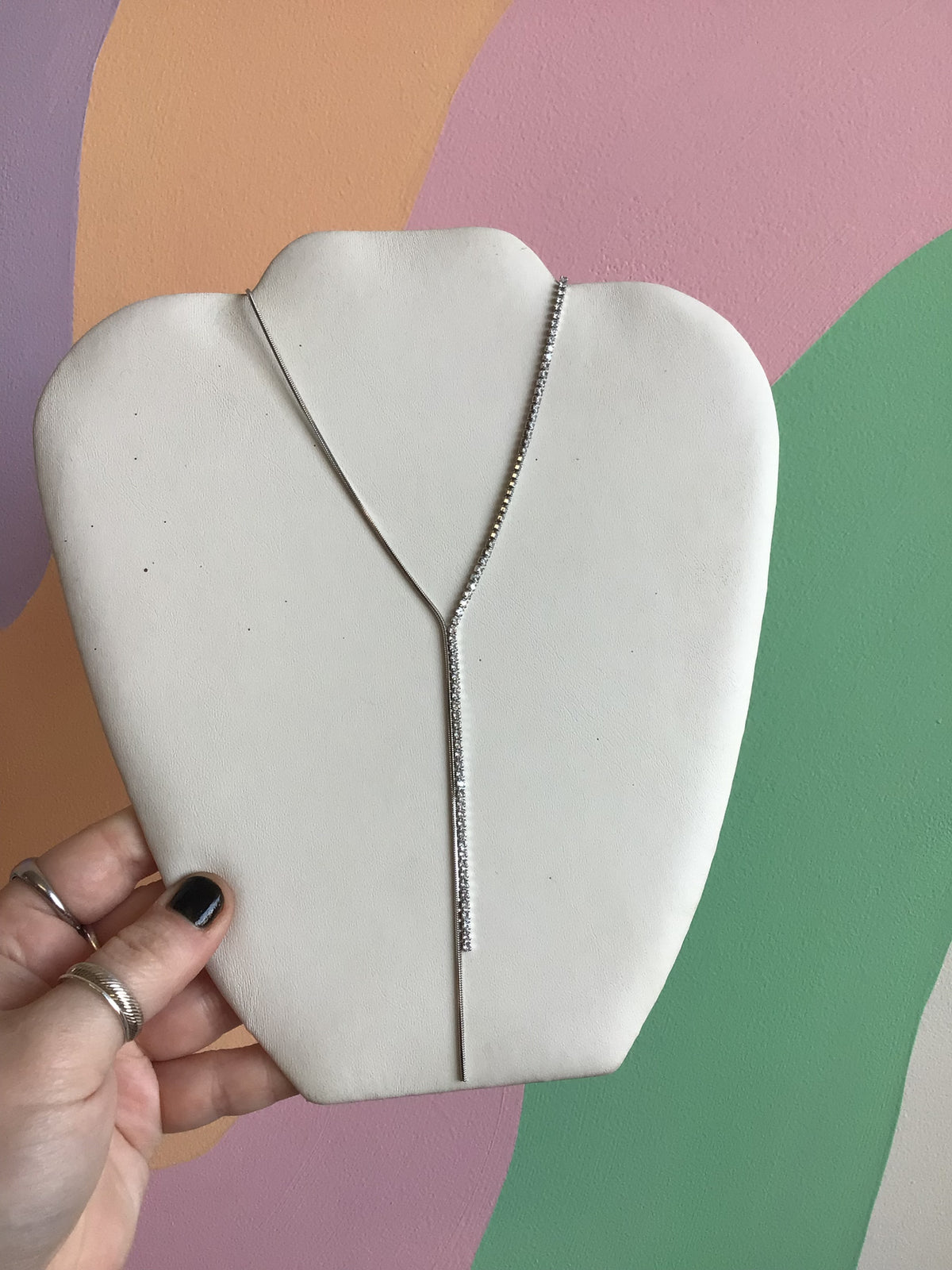 Long Sparkly Bolo Necklace