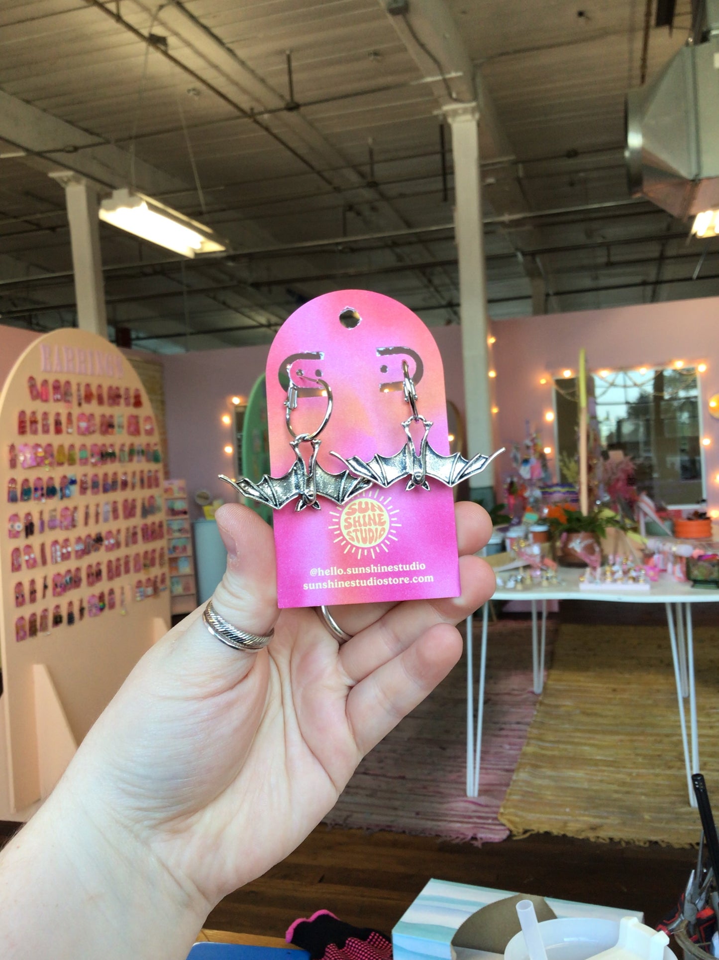 Bat and Spider Charm Earrings