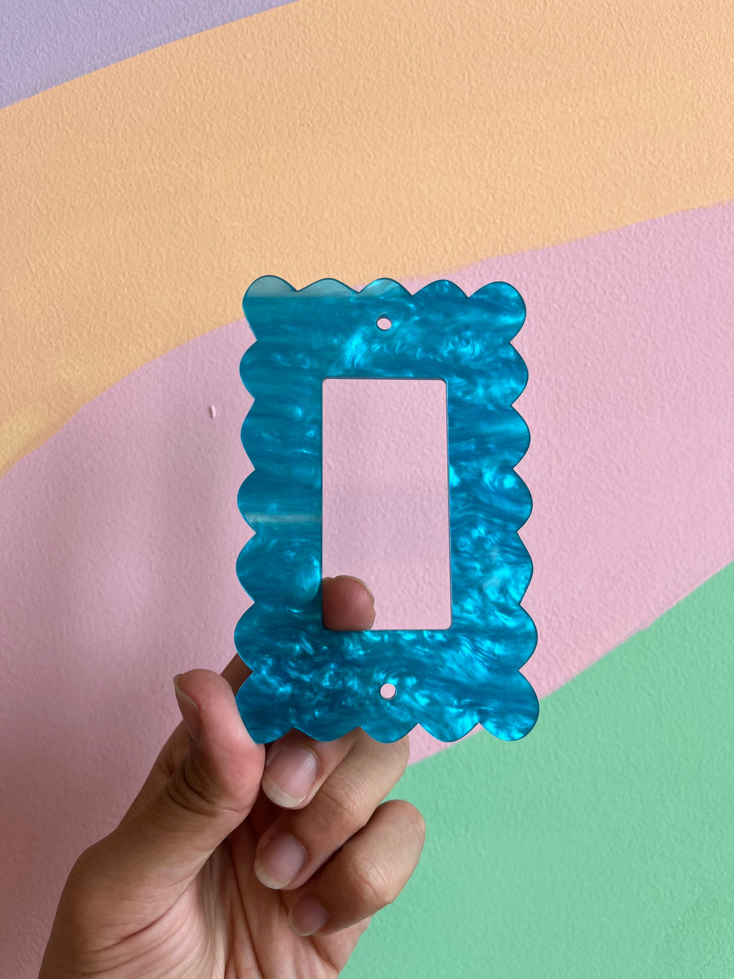 Blue Clouds Marble Outlet Covers