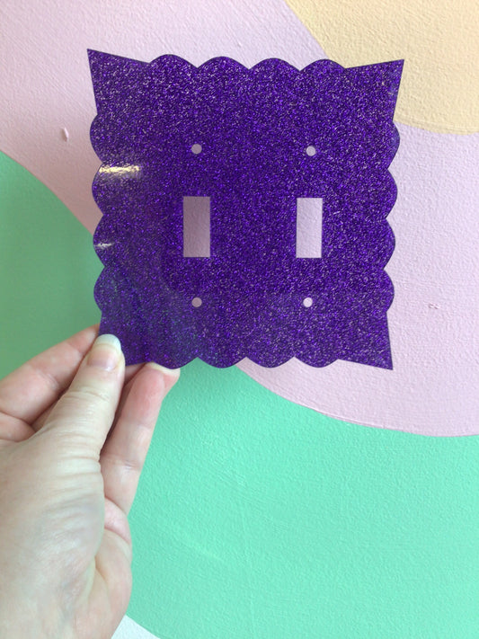 Purple Glitter Outlet Covers